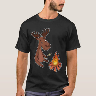 カモノハシ キャンプ キャンプファイヤー テント スカウト 友達 楽しいデザイン Tシャツ