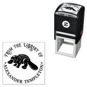 カモノハシ #2P 図書館の本の名前 セルフインキングスタンプ (インサイチュ)