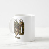 カモフクールラージパパ – サングラス付き鹿 コーヒーマグカップ (正面左)