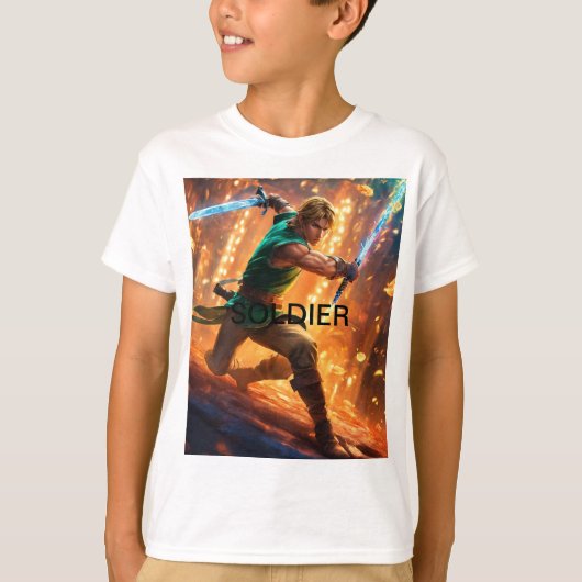 カモフクールラージ:キッズアーミーTシャツ Tシャツ (正面)