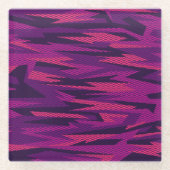 カモフストライプのラージ:抽象芸術幾何学的パターン ガラスコースター (正面)