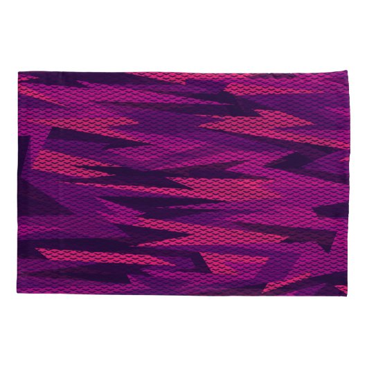 カモフストライプのラージ：抽象芸術幾何学的パターン 枕カバー (裏面)