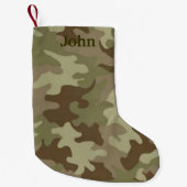 カモフパーソナライズされたラージクリスマスストッキング スモールクリスマスストッキング (正面)