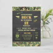 カモフラッグ誕生日の招待 招待状 (スタンド正面)