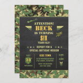 カモフラッグ誕生日の招待 招待状 (正面/裏面)