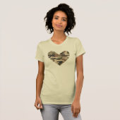 カモフラハートTシャツ、愛国Tシャツ Tシャツ (正面フル)