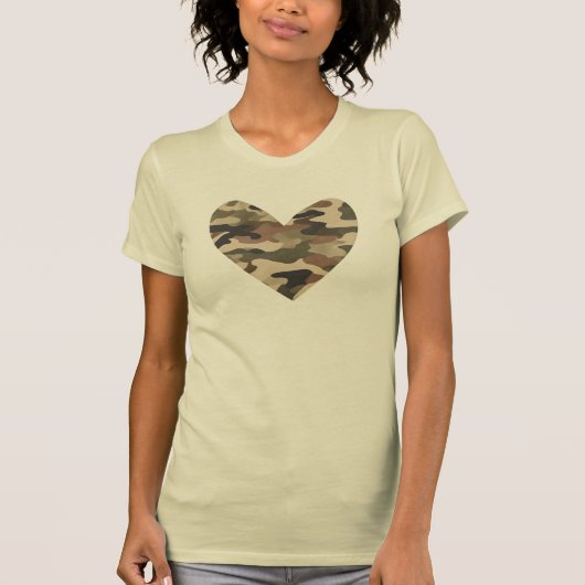 カモフラハートTシャツ、愛国Tシャツ Tシャツ (正面)