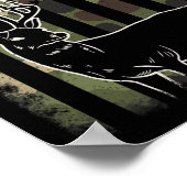 カモフラージアメリカ国旗魚釣り狩りハンターデ ポスター (角)