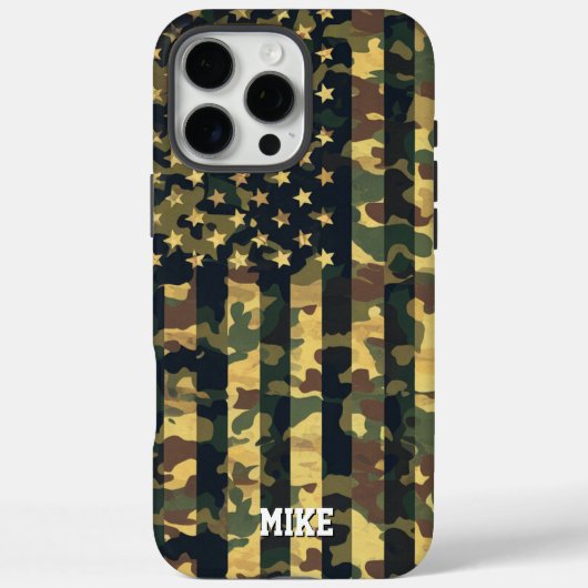 カモフラージアメリカ国旗，アメリカ，愛国心，緑，贈り物， Case-Mate iPhoneケース (裏面)