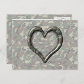 カモフラージウッドランドフォレストハートオン迷彩柄 ポストカード (正面/裏面)