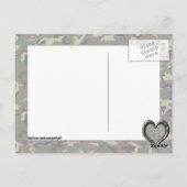 カモフラージウッドランドフォレストハートオン迷彩柄 ポストカード (裏面)