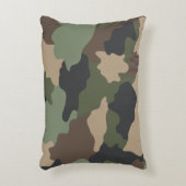 カモフラージウッドランド迷彩柄カーキグリーンタンブラック アクセントクッション (正面(垂直))