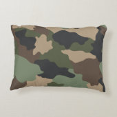 カモフラージウッドランド迷彩柄カーキグリーンタンブラック アクセントクッション (裏面)