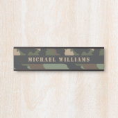 カモフラージウッドランド迷彩柄軍隊カーキタンブラック サインプレート (正面)