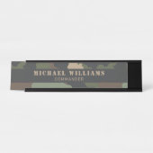 カモフラージウッドランド迷彩柄軍隊カーキタンブラック デスクネームプレート (正面)