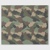 カモフラージウッドランド迷彩柄軍隊カーキタンブラック ラッピングペーパー (フラット)