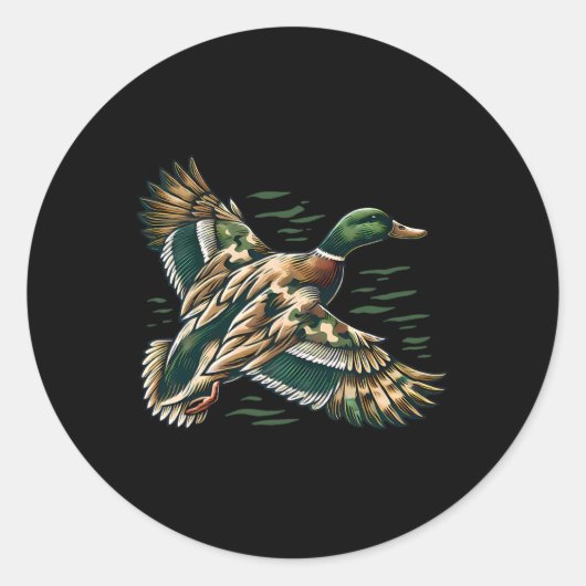 カモフラージオールドスクール迷彩柄コケットボウダックハンティ ラウンドシール (正面)