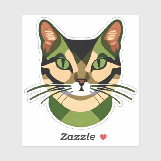 カモフラージキャットポートレート シール (シート)