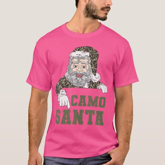 カモフラージクリスマス狩りサンタ迷彩柄軍隊ミー Tシャツ (正面)