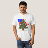 カモフラージクリスマス米国国旗 Tシャツ (正面フル)
