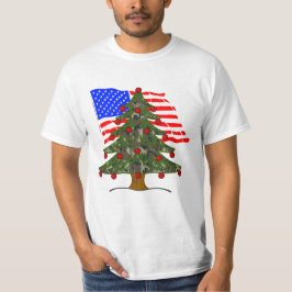 カモフラージクリスマス米国国旗 Tシャツ