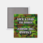 カモフラージクリーン/ダーティディッシュ皿のロックとロード マグネット (正面/裏面)