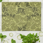 カモフラージグリーンサボテンプリント キッチンタオル (折り畳み)