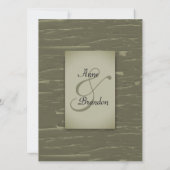 カモフラージグリーンバークデザイン結婚式招待状 招待状 (裏面)