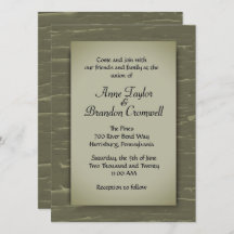 カモフラージグリーンバークデザイン結婚式招待状