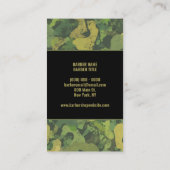 カモフラージグリーンヘアサロン理容師ポール 名刺 (裏面)