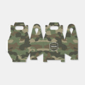 カモフラージグリーン迷彩柄アーミーモノグラム誕生日名 フェイバーボックス (折り畳みなし)