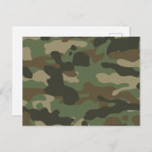 カモフラージグリーン迷彩柄パターン シーズンポストカード (正面/裏面)