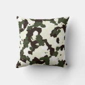 カモフラージグレイ茶色の白い装飾の枕 クッション (裏面)