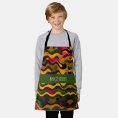 カモフラージグレンピンク女性レインボーパターン エプロン (着用した状態)