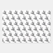 カモフラージグレーのスノーボーダー ラッピングペーパーシート (正面3)