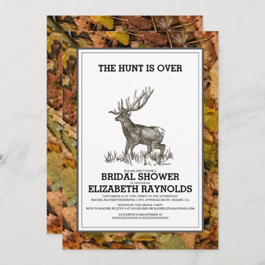 カモフラージザ狩りオーバーブライダルシャワー招待状 招待状 (正面/裏面)
