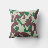 カモフラージダークブラウングリーン装飾用クッション クッション (裏面)