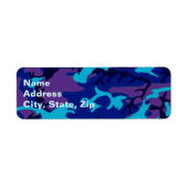 カモフラージダークブルーとパープルアドレス ラベル (正面)
