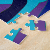 カモフラージダークブルー&パープルパターン ジグソーパズル (側面)