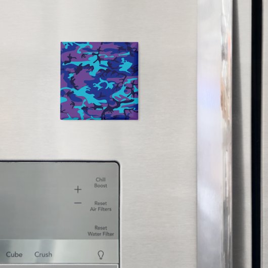 カモフラージダークブルー&パープルパターン マグネット (インサイチュ (冷蔵庫))