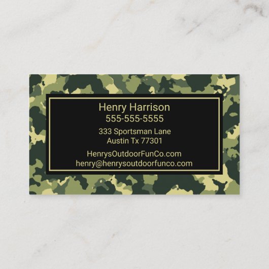 カモフラージディアアウトドア 名刺 (裏面)