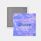 カモフラージパステルおもしろいブルー抽象芸術パターン マグネット (正面/裏面)