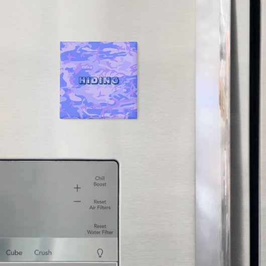 カモフラージパステルおもしろいブルー抽象芸術パターン マグネット (インサイチュ (冷蔵庫))