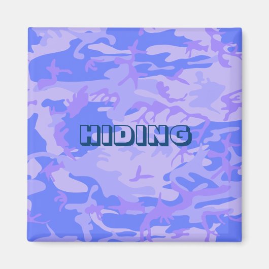 カモフラージパステルおもしろいブルー抽象芸術パターン マグネット (正面)