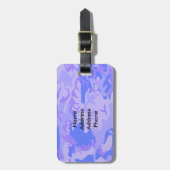 カモフラージパステルブルー抽象芸術パターン ラゲッジタグ (正面縦)