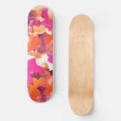 カモフラージピンクオレンジ スケートボード (正面)