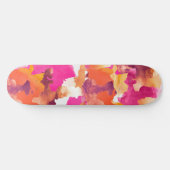 カモフラージピンクオレンジ スケートボード (横)