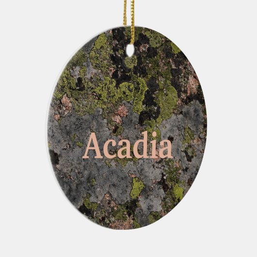 カモフラージピンク。花崗岩アカディアMaineクリスマス セラミックオーナメント (右)