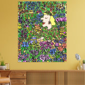 カモフラージフローリスト。イラストレーション キャンバスプリント (インサイチュ (リビング))