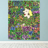 カモフラージフローリスト。イラストレーション キャンバスプリント (インサイチュ (ウッドフロア))